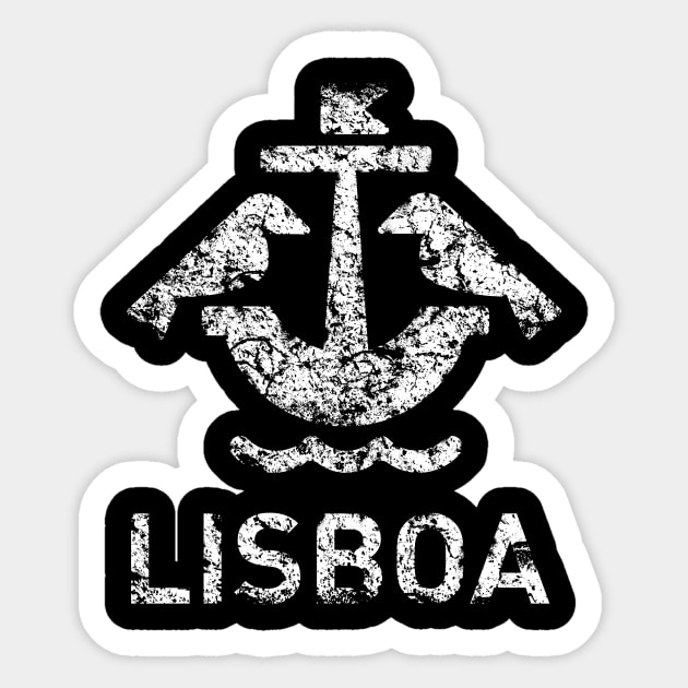 Lisbon Logo-Portugal-Lisboa Cidade-Eroded Sticker by StabbedHeart